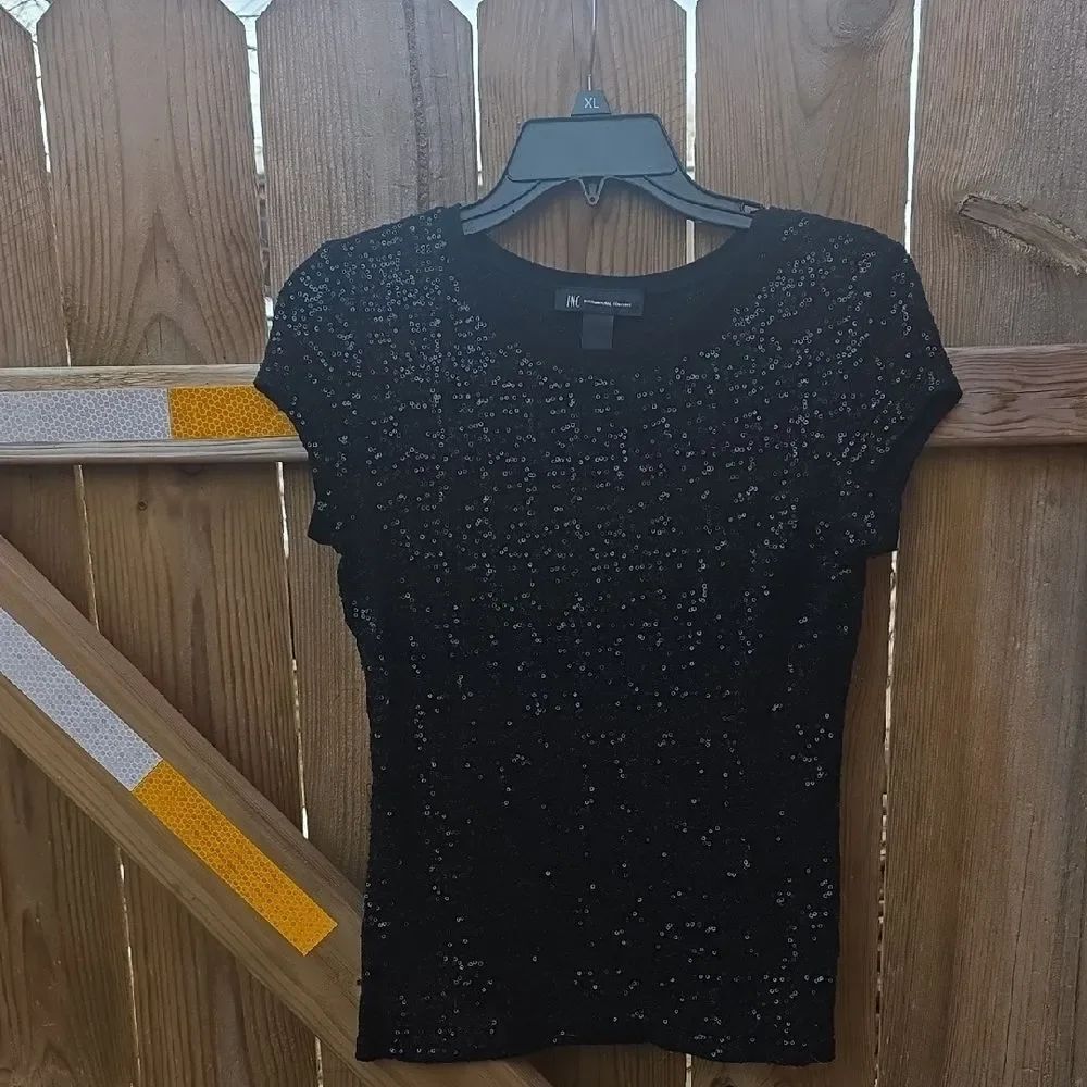 Black Sequin Women's Top